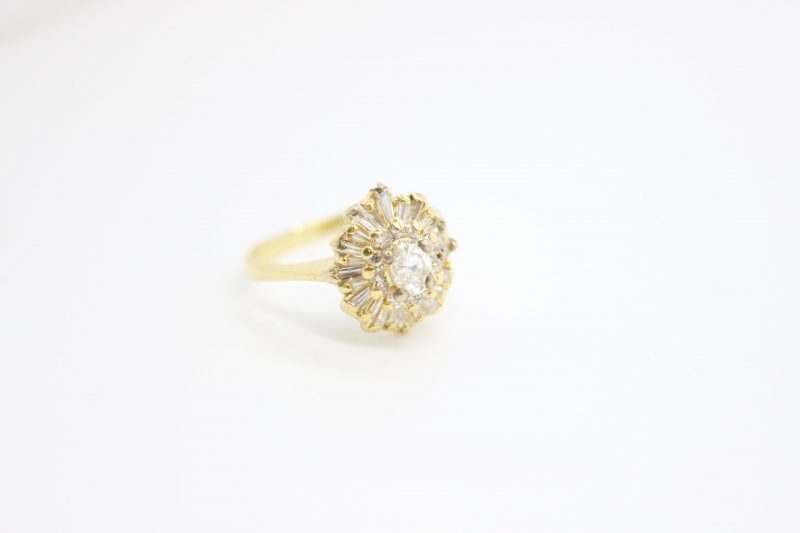 *Pre-Owned* 18K Yellow Gold Ballerina Style Diamond Ring - Gili Mor