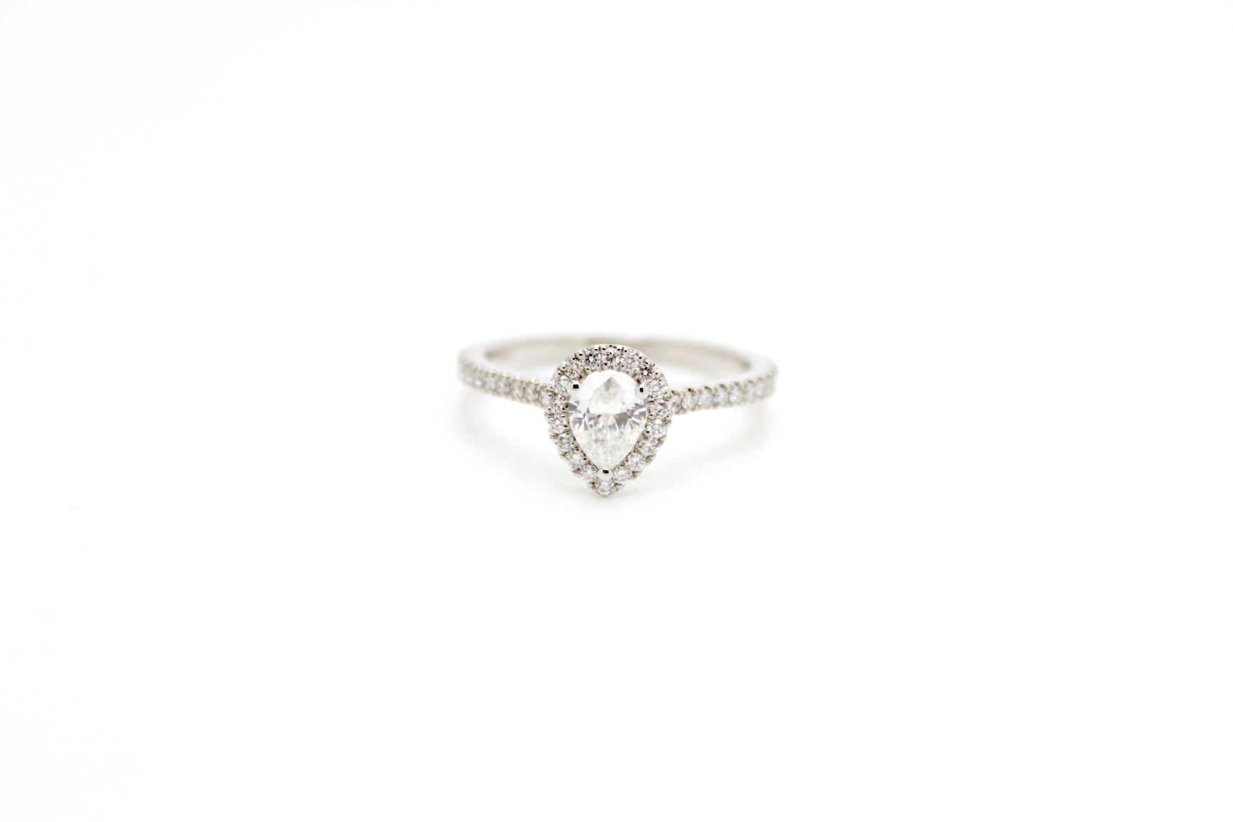 18k White Gold Gia Certified Pear Shape Diamond Ring - Gili Mor