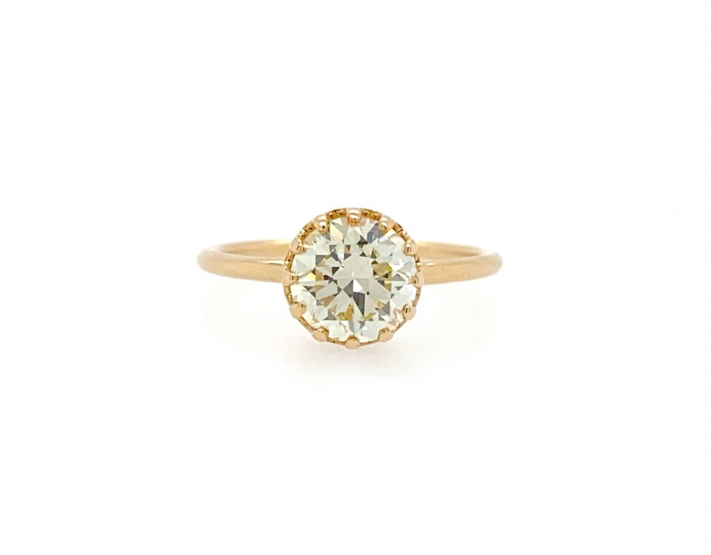 14k Yellow Gold Diamond Crown Ring - Gili Mor - Fine Jewelry in Houston