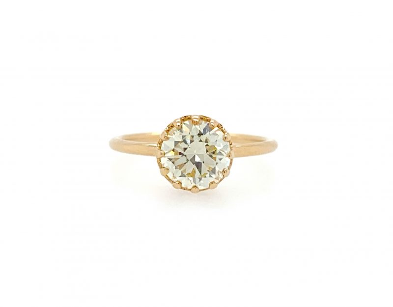 14k Yellow Gold Diamond Crown Ring - Gili Mor - Fine Jewelry In Houston